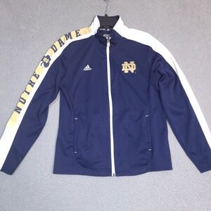 Notre Dame Fighting Irish Adidas Track Jacket Womens Large Navy Blue Full Zip